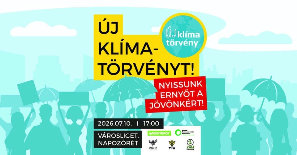 Új klímatörvényt esernyős akció