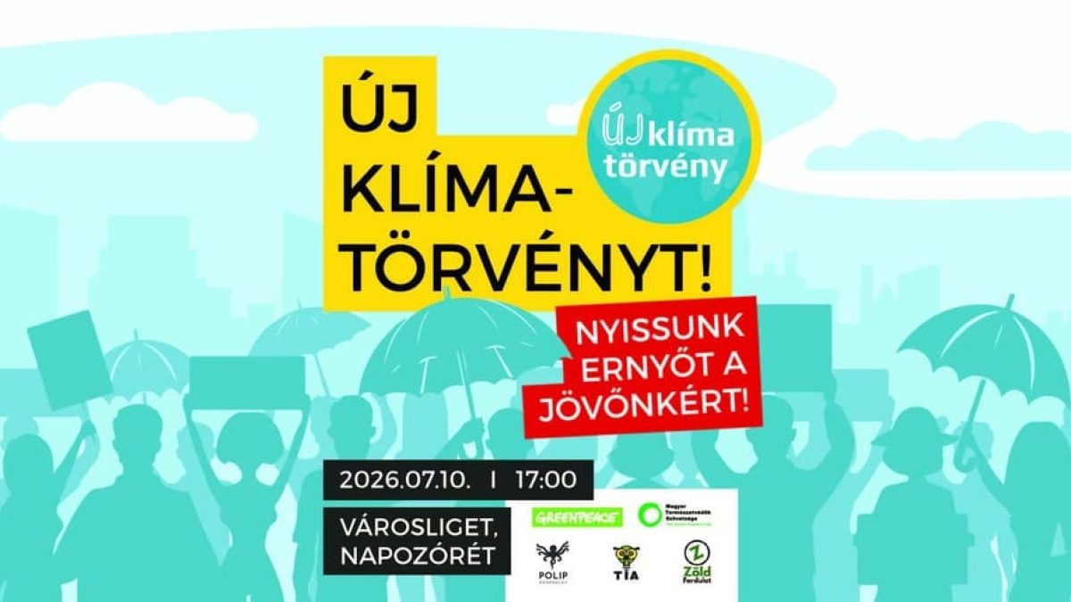 Új klímatörvényt esernyős akció